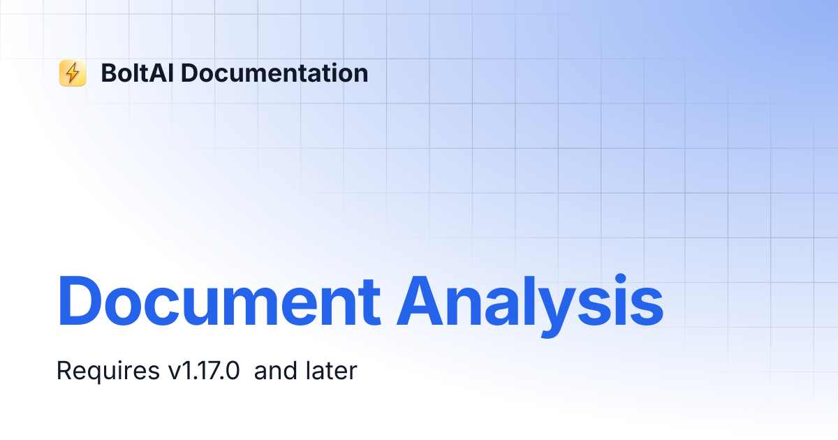 Document Analysis | BoltAI Documentation